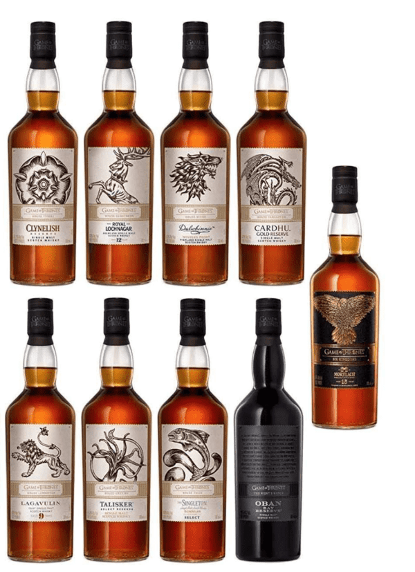 Game of Thrones Single Malt Whisky full set of 9